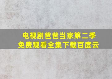 电视剧爸爸当家第二季免费观看全集下载百度云