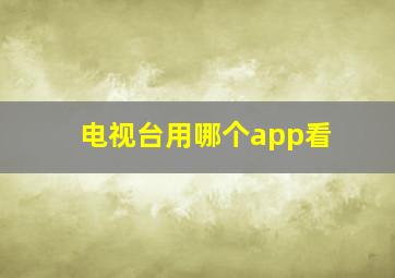 电视台用哪个app看