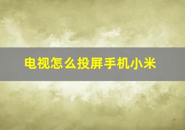 电视怎么投屏手机小米