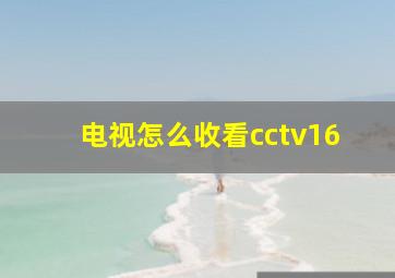 电视怎么收看cctv16