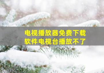 电视播放器免费下载软件电视台播放不了