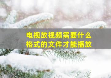 电视放视频需要什么格式的文件才能播放