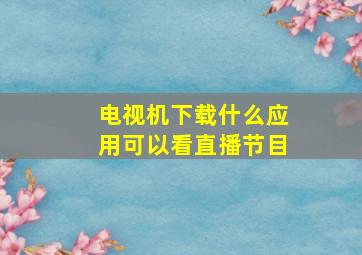 电视机下载什么应用可以看直播节目