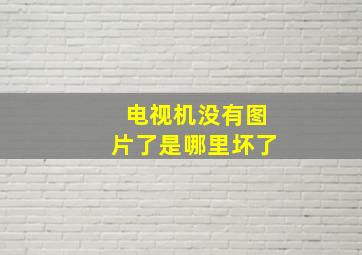 电视机没有图片了是哪里坏了