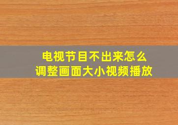 电视节目不出来怎么调整画面大小视频播放