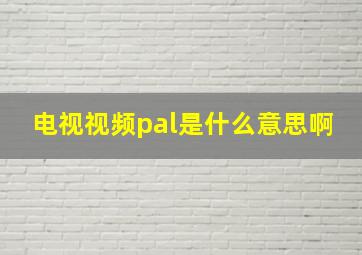 电视视频pal是什么意思啊