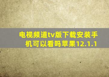 电视频道tv版下载安装手机可以看吗苹果12.1.1