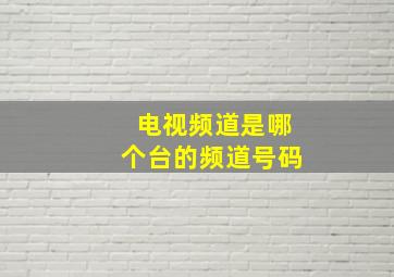 电视频道是哪个台的频道号码