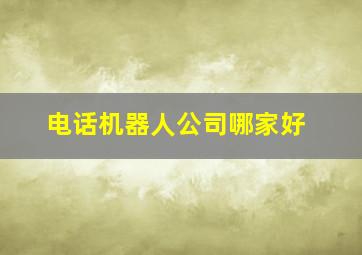 电话机器人公司哪家好