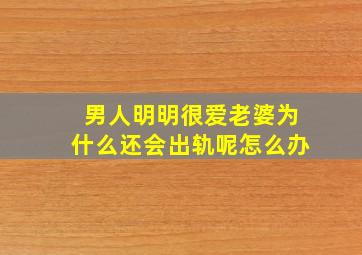 男人明明很爱老婆为什么还会出轨呢怎么办