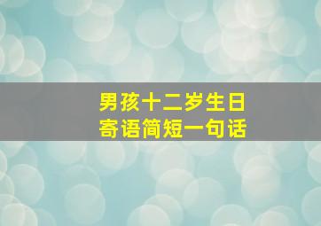 男孩十二岁生日寄语简短一句话