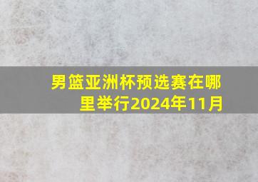 男篮亚洲杯预选赛在哪里举行2024年11月