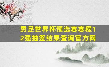 男足世界杯预选赛赛程12强抽签结果查询官方网