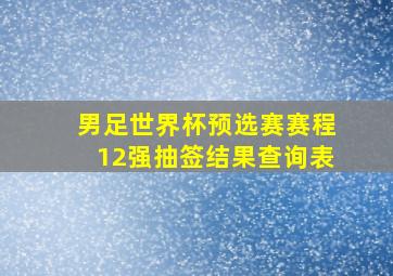 男足世界杯预选赛赛程12强抽签结果查询表