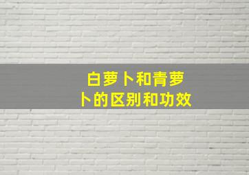 白萝卜和青萝卜的区别和功效