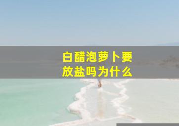 白醋泡萝卜要放盐吗为什么