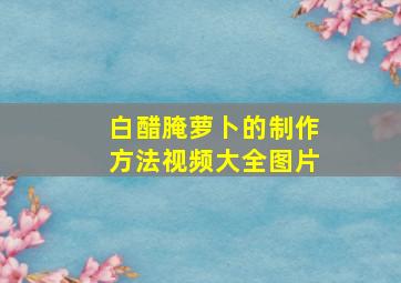 白醋腌萝卜的制作方法视频大全图片