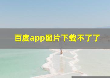 百度app图片下载不了了