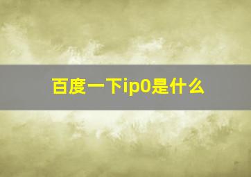 百度一下ip0是什么