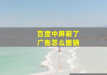 百度中屏蔽了广告怎么撤销