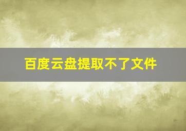 百度云盘提取不了文件