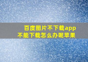 百度图片不下载app不能下载怎么办呢苹果