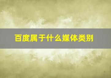 百度属于什么媒体类别