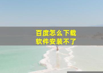 百度怎么下载软件安装不了