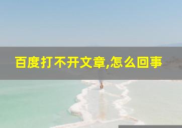 百度打不开文章,怎么回事