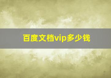 百度文档vip多少钱