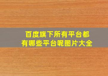 百度旗下所有平台都有哪些平台呢图片大全