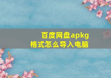 百度网盘apkg格式怎么导入电脑