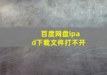 百度网盘ipad下载文件打不开