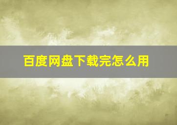 百度网盘下载完怎么用