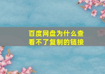 百度网盘为什么查看不了复制的链接