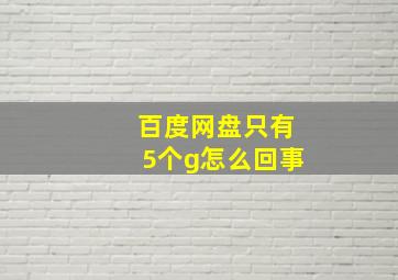 百度网盘只有5个g怎么回事