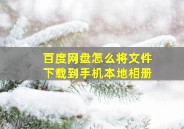 百度网盘怎么将文件下载到手机本地相册