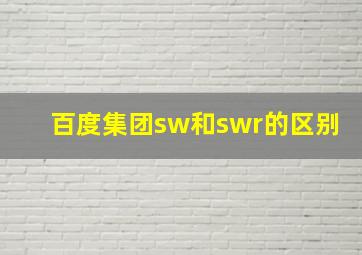 百度集团sw和swr的区别