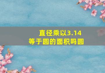 直径乘以3.14等于圆的面积吗圆