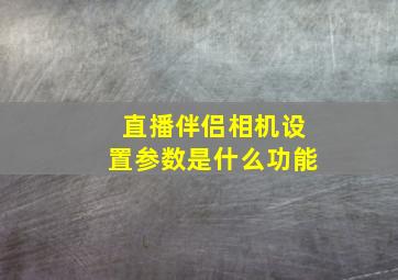 直播伴侣相机设置参数是什么功能