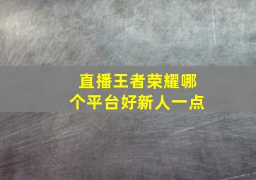 直播王者荣耀哪个平台好新人一点