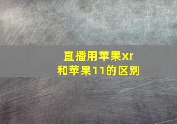 直播用苹果xr和苹果11的区别