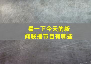 看一下今天的新闻联播节目有哪些