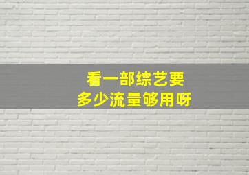 看一部综艺要多少流量够用呀