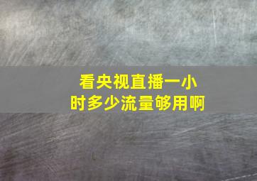 看央视直播一小时多少流量够用啊