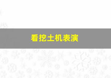 看挖土机表演