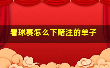 看球赛怎么下赌注的单子