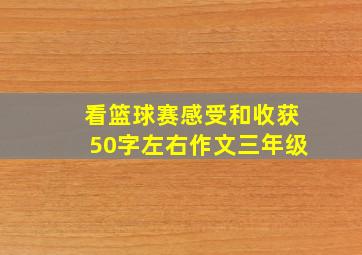 看篮球赛感受和收获50字左右作文三年级