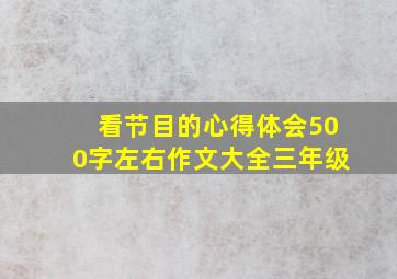 看节目的心得体会500字左右作文大全三年级