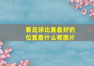 看足球比赛最好的位置是什么呢图片